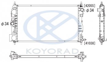 CRUZE {(1.6  109л.с. ORLANDO 11- дизель} РАДИАТОР ОХЛАЖДЕН MT С КОНДИЦ (KOYO) KOYORAD cvcrz09-914