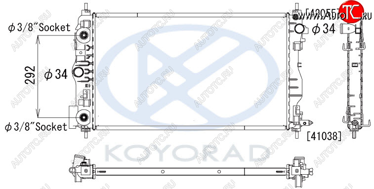 8 399 р. CRUZE {(1.6  109л.с. ORLANDO 11- дизель} РАДИАТОР ОХЛАЖДЕН AT С КОНДИЦ (KOYO) KOYORAD cvcrz09-915  с доставкой в г. Керчь