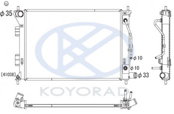 7 199 р. AVANTE {ELANTRA 10-  I30 12- KIA CERATO 13- SOUL 11-} РАДИАТОР ОХЛАЖДЕН AT (KOYO) KOYORAD hnava10-910  с доставкой в г. Керчь. Увеличить фотографию 1
