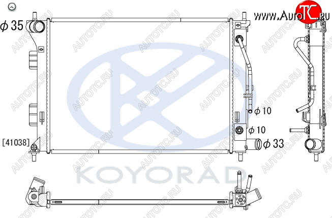 7 199 р. AVANTE {ELANTRA 10-  I30 12- KIA CERATO 13- SOUL 11-} РАДИАТОР ОХЛАЖДЕН AT (KOYO) KOYORAD hnava10-910  с доставкой в г. Керчь