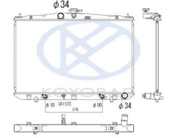 RX270350450h {RX350 09-} РАДИАТОР ОХЛАЖДЕН 3.5 AT (KOYO) KOYORAD lxrx409-910