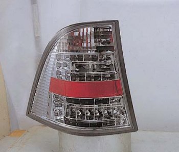 W163ML ФОНАРЬ ЗАДН ВНЕШН Л+П (КОМПЛЕКТ) ТЮНИНГ ПРОЗРАЧ С ДИОД СТОП СИГНАЛ , УК.ПОВОР (SONAR) ВНУТРИ ХРОМ SONAR md16398-741h-n