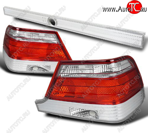 6 399 р. W140 ФОНАРЬ ЗАДН ВНЕШН Л+П (КОМПЛЕКТ) С ЦЕНТР МОЛДИНГ ТЮНИНГ ХРУСТАЛ БЕЛ-КРАСН BODYPARTS md14096-743wr-n  с доставкой в г. Керчь