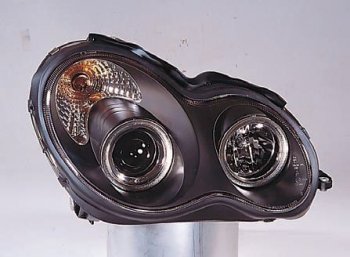 W203 ФАРА Л+П (КОМПЛЕКТ) ТЮНИНГ ЛИНЗОВАН ДИЗАЙН (Е КЛАСС 2003) С РЕГ.МОТОР (SONAR) ВНУТРИ ЧЕРН SONAR md20300-003b-n