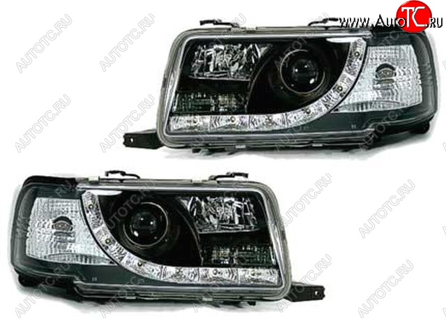 26 949 р. AUDI 80 ФАРА Л+П (КОМПЛЕКТ) ТЮНИНГ ЛИНЗОВАН (DEVIL EYES) , ЛИТОЙ УК.ПОВОР (SONAR) ВНУТРИ ЧЕРН SONAR ai08091-000b-n  с доставкой в г. Керчь