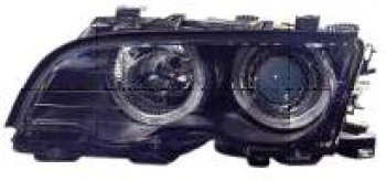 E46 ФАРА Л+П (КОМПЛЕКТ) С СВЕТЯЩ ОБОДК С РЕГ.МОТОР ВНУТРИ (DEPO) ЧЕРН DEPO bme4698-003b-n