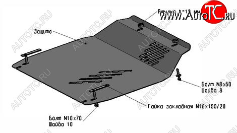 1 499 р. TUCSON (SPORTAGE 04-09) ЗАЩИТА ПОДДОНА ДВИГАТЕЛЯ , С КРЕПЛЕН , 2.0 , 2.7 , СТАЛЬН BODYPARTS hntun04-9f0  с доставкой в г. Керчь