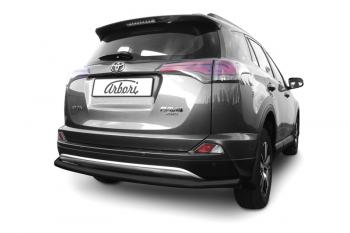 2 799 р. Защита заднего бампера d57 длинная Arbori черн. для TOYOTA RAV4 2015-2018  Тойота Рав 4 Arbori afzdatr41508b  с доставкой в г. Керчь. Увеличить фотографию 1