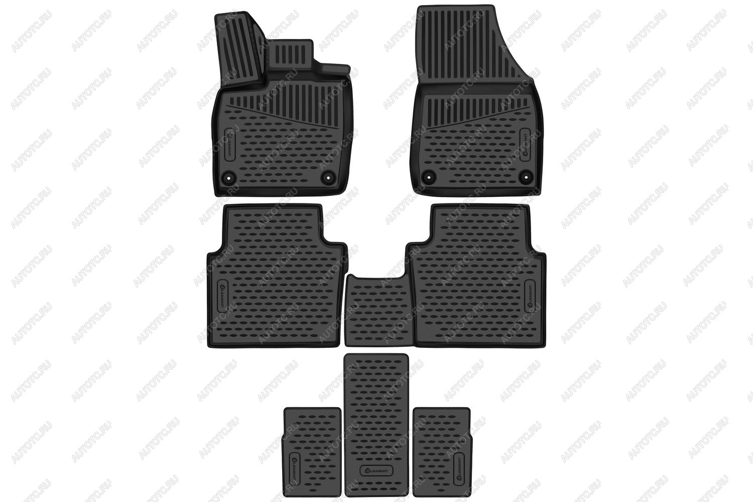 3 679 р. Коврики 3D в салон подходят для VOLKSWAGEN ID.6 (I) 2021 -, 6 мест, 7шт. (полиуретан)  Фольксваген Ид.6 Element element3da67270210k  с доставкой в г. Керчь
