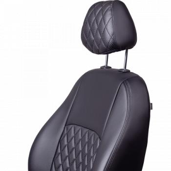 6 949 р. Комплект чехлов для сидений (ЦЗС Илана+Орегон) ТУРИН ст РОМБ Lord Autofashion  Lifan Breez (2006-2012) (черный, вставка черная, строчка черная)  с доставкой в г. Керчь. Увеличить фотографию 3