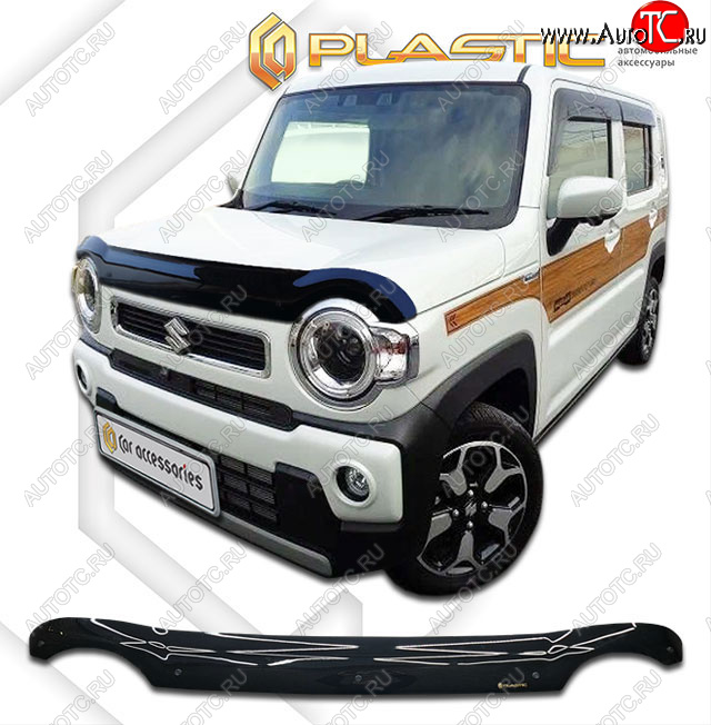 1 999 р. Дефлектор капота (Япония) CA-Plastic  Suzuki Hustler  MR52S, MR92S (2019-2025) (classic черный, без надписи)  с доставкой в г. Керчь