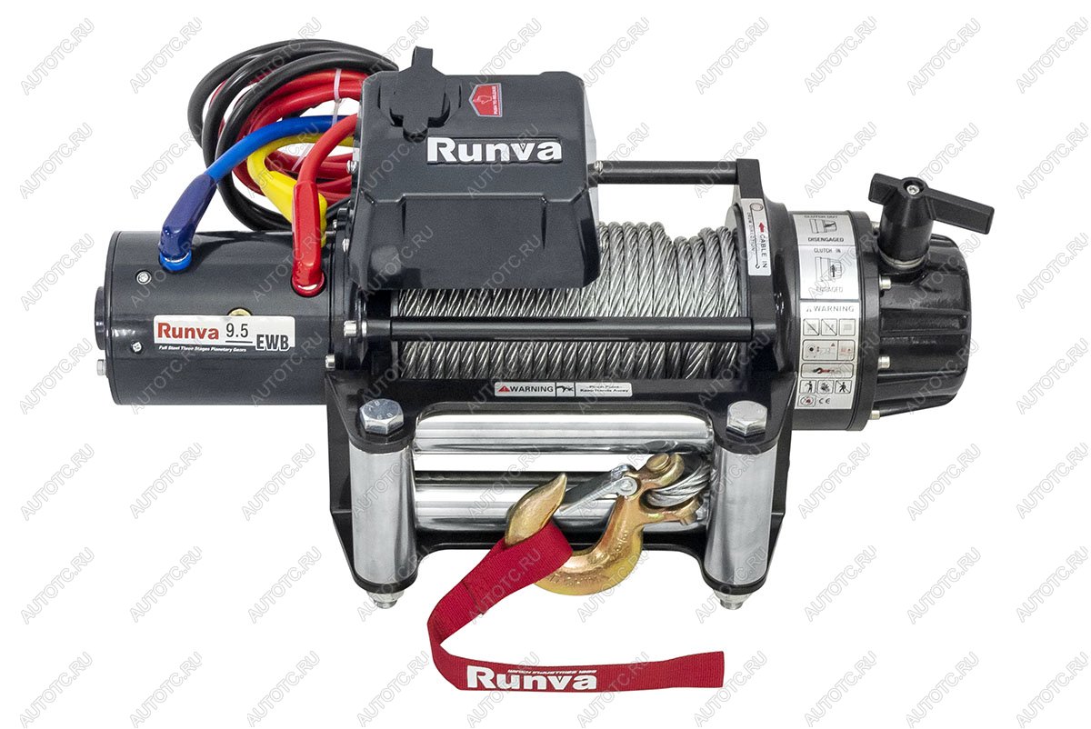 67 999 р. Лебёдка электрическая 12V Runva 9500 lbs 4350 кг влагозащищенная, стальной трос (уценка)  ewb9500s_u  с доставкой в г. Керчь