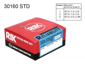 Кольца поршневые (комплект) STD MAZDA356ATENZAAXELAPREMACYMPV LFL3L3V 02- RIKEN 30160 STD