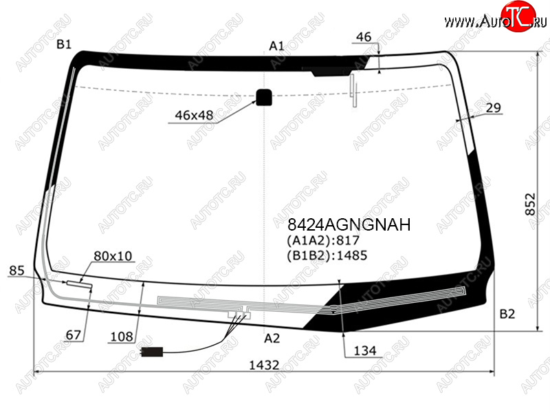 9 299 р. Стекло лобовое (Обогрев щеток Антенна) Toyota Hilux Pick Up 15-  Fortuner 15- FUYAO 8424AGNGNAH  с доставкой в г. Керчь