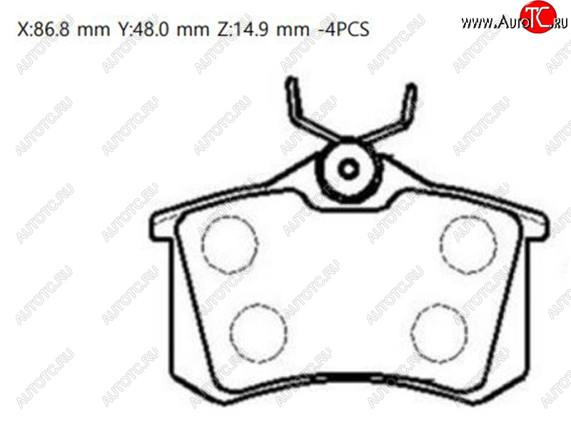 1 659 р. Колодки тормозные зад RH-LH SAT  Audi A4 ( B6,  B7) (2000-2008), Audi A6  C5 (1997-2004), Renault Fluence (2010-2012), Skoda Octavia ( A5,  A7) (2004-2020), Skoda Yeti (2009-2018), Volkswagen Scirocco ( дорестайлинг,  рестайлинг) (2008-2017)  с доставкой в г. Керчь