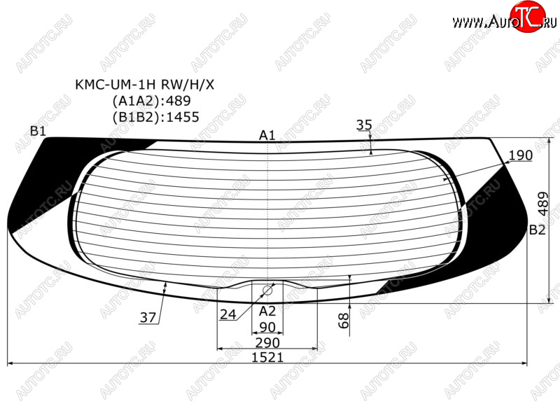 8 799 р. Стекло заднее (Цвет зеленый Обогрев) Kia Sorento 14-20  Sorento Prime 14-20 XYG KMC-UM-1H RW/H/X  с доставкой в г. Керчь