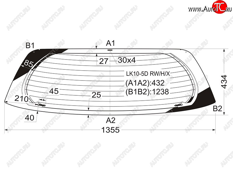 7 349 р. Стекло заднее (Цвет зеленый Обогрев 35D HBK) Toyota Vitz 99-05  Yaris 99-05 XYG LK10-5D RW/H/X  с доставкой в г. Керчь