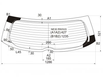 9 549 р. Стекло заднее (Цвет зеленый Обогрев) Toyota Auris 06-12 XYG NE30 RW/H/X  с доставкой в г. Керчь. Увеличить фотографию 2