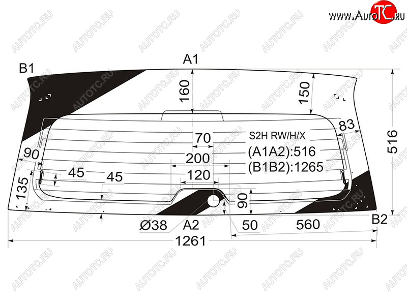 9 599 р. Стекло заднее (Цвет зеленый Обогрев) Honda HR-V 98-07 XYG S2H RW/H/X  с доставкой в г. Керчь