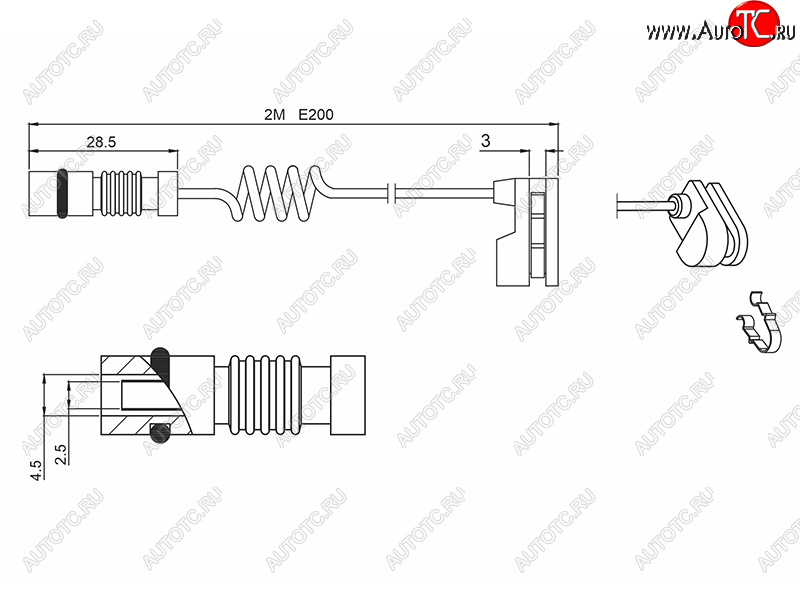 61 р. Датчик износа тормозных колодок передзад MERCEDES SPRINTER 95-06 VITO 96-03 SAT ST-142-0001  с доставкой в г. Керчь