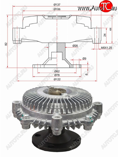 3 199 р. Вискомуфта TOYOTA MARK2,CHASER,CRESTA 1GFE BEAMS 98- SAT ST-16210-70090  с доставкой в г. Керчь