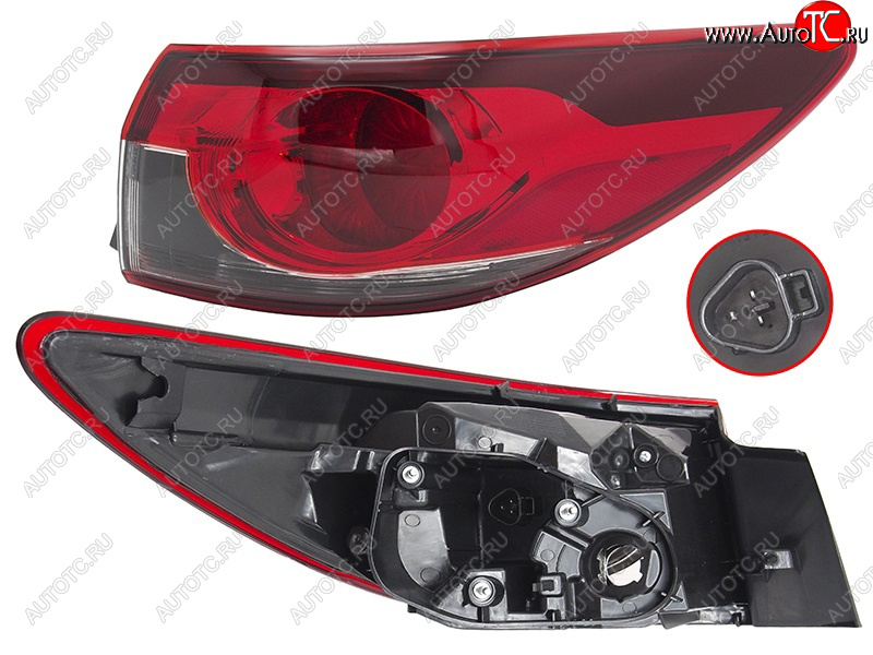 4 699 р. Фонарь задний правый (внешний, LED) SAT  Mazda 6  GJ (2012-2015) дорестайлинг седан, дорестайлинг универсал  с доставкой в г. Керчь