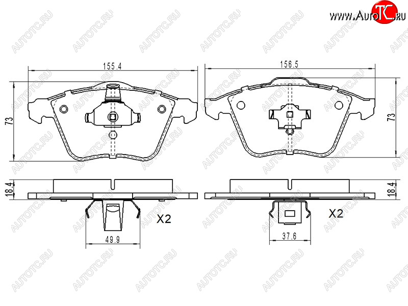 1 639 р. Колодки тормозные передние FL-FR SAT  Ford Focus  2 (2004-2011), Mazda 3/Axela ( BK,  BL) (2006-2013)  с доставкой в г. Керчь