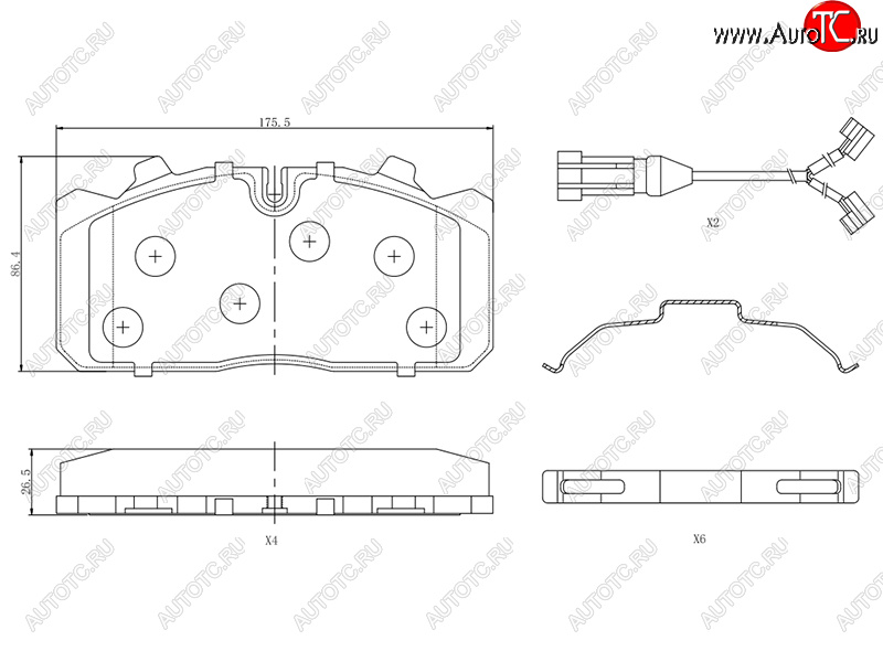 3 599 р. Колодки тормозные перед FL-FR SAT  ГАЗ ГАЗель Next ( A21,A22, С41, С42,  A21,A22, С41, С42, Фермер,  A60,A63, A64,  A62,А65,  A31,A32, C45, C46) - ГАЗель NEXT Citiline  А68 (система Wabco PA с датчиком)  с доставкой в г. Керчь