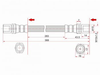 Шланг тормозной задний (Таиланд) LH=RH SAT Toyota Camry ( V20,  V30) - Vista  седан