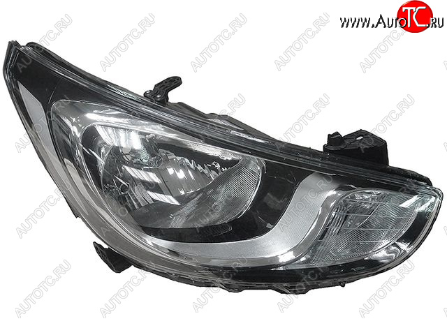 0 р. Правая фара (c электрокорректором) CHINA  Hyundai Solaris  RBr (2010-2014) седан дорестайлинг  с доставкой в г. Керчь