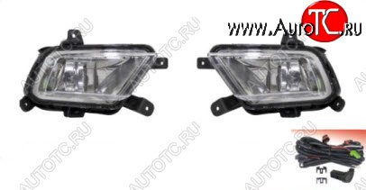 3 499 р. Комплект противотуманных фар (проводка, кнопка, пр-во Китай) BODYPARTS  KIA Rio  2 JB (2009-2011) рестайлинг седан  с доставкой в г. Керчь