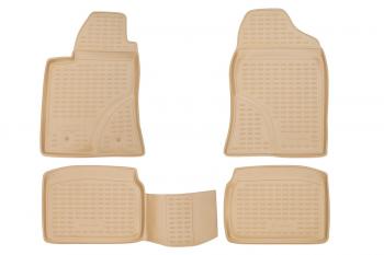 7 999 р. Коврики в салон TOYOTA Avensis 042003-2009, 4 шт. (полиуретан, бежевые)  Тойота Авенсис Element nlc.48.04.212k  с доставкой в г. Керчь. Увеличить фотографию 1