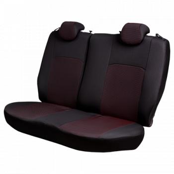 6 499 р. Комплект чехлов для сидений (РЗС 60/40 3Г Жаккард) Дублин Lord Autofashion KIA Soul PS дорестайлинг (2014-2016) (черный, вставка Ёж красная)  с доставкой в г. Керчь. Увеличить фотографию 2