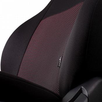 6 499 р. Комплект чехлов для сидений (РЗС 60/40 3Г Жаккард) Дублин Lord Autofashion KIA Soul PS дорестайлинг (2014-2016) (черный, вставка Ёж красная)  с доставкой в г. Керчь. Увеличить фотографию 7