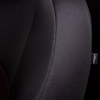 6 499 р. Комплект чехлов для сидений (РЗС 60/40 3Г Жаккард) Дублин Lord Autofashion KIA Soul PS дорестайлинг (2014-2016) (черный, вставка Ёж красная)  с доставкой в г. Керчь. Увеличить фотографию 9