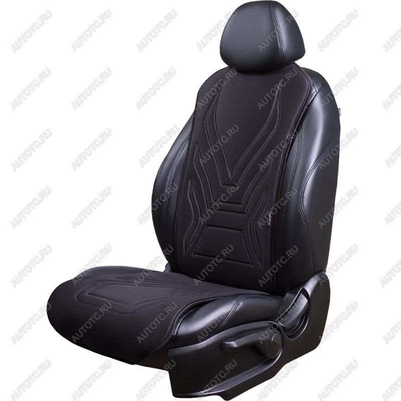 2 599 р. Накидка на сиденье (1 место Афины) ЛЮКС ст АЛЬБИОН Lord Autofashion   (черный, строчка черная)  с доставкой в г. Керчь