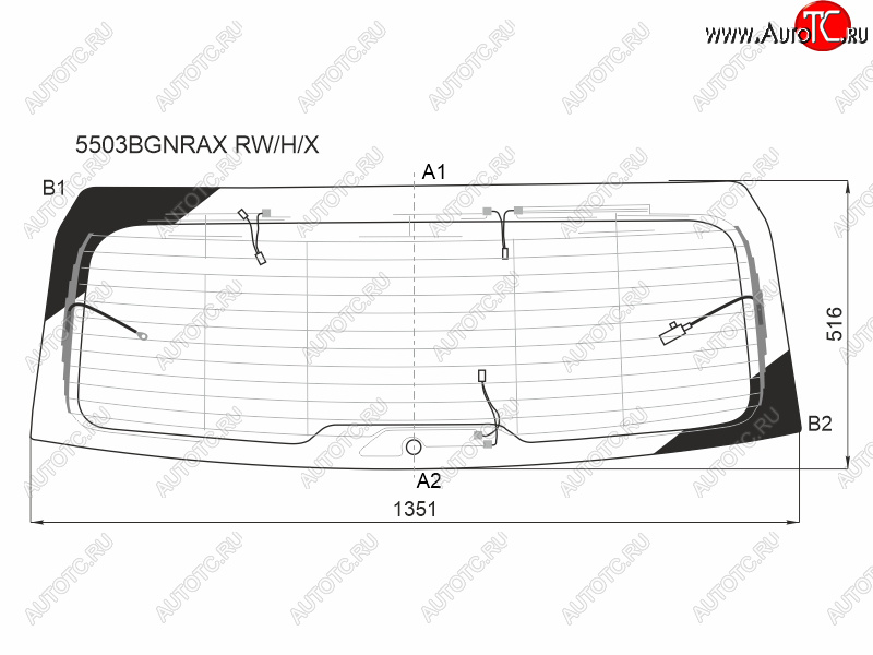 13 749 р. Стекло заднее (Цвет зеленый Обогрев Антенна) Mercedes-Benz GLE 18- XYG 5503BGNRAX RW/H/X  с доставкой в г. Керчь