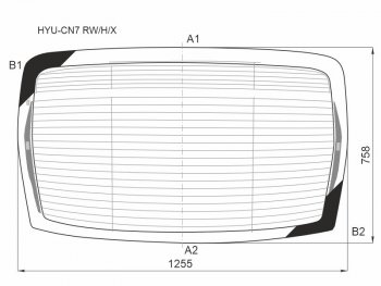 Стекло заднее (Цвет зеленый Обогрев Антенна) Hyundai Elantra 20-23 XYG HYU-CN7 RW/H/X