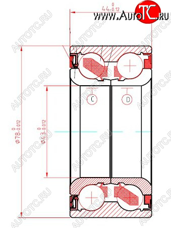 1 349 р. Подшипник передней ступицы HONDA CIVIC FKFDFN 06- SAT ST-44300-SNA-951  с доставкой в г. Керчь