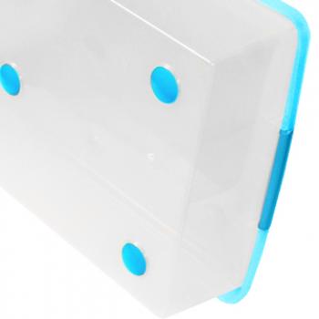 2 869 р. Короб для хранения IRIS THIN BOX 34л, прозрачный-голубой  ug-725b  с доставкой в г. Керчь. Увеличить фотографию 6
