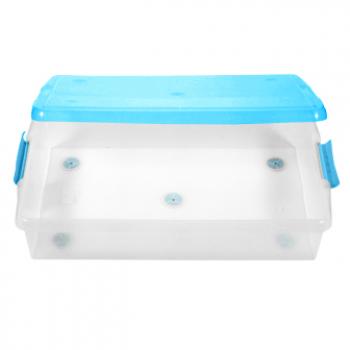 2 869 р. Короб для хранения IRIS THIN BOX 34л, прозрачный-голубой  ug-725b  с доставкой в г. Керчь. Увеличить фотографию 3