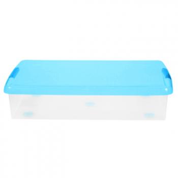 2 869 р. Короб для хранения IRIS THIN BOX 34л, прозрачный-голубой  ug-725b  с доставкой в г. Керчь. Увеличить фотографию 2