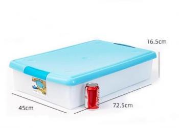 2 869 р. Короб для хранения IRIS THIN BOX 34л, прозрачный-голубой  ug-725b  с доставкой в г. Керчь. Увеличить фотографию 7