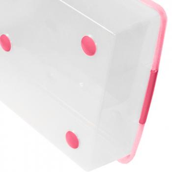 2 869 р. Короб для хранения IRIS THIN BOX 34л, прозрачный-розовый  ug-725p  с доставкой в г. Керчь. Увеличить фотографию 6
