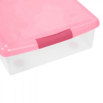 2 869 р. Короб для хранения IRIS THIN BOX 34л, прозрачный-розовый  ug-725p  с доставкой в г. Керчь. Увеличить фотографию 5