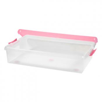 2 869 р. Короб для хранения IRIS THIN BOX 34л, прозрачный-розовый  ug-725p  с доставкой в г. Керчь. Увеличить фотографию 4