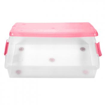 2 869 р. Короб для хранения IRIS THIN BOX 34л, прозрачный-розовый  ug-725p  с доставкой в г. Керчь. Увеличить фотографию 3