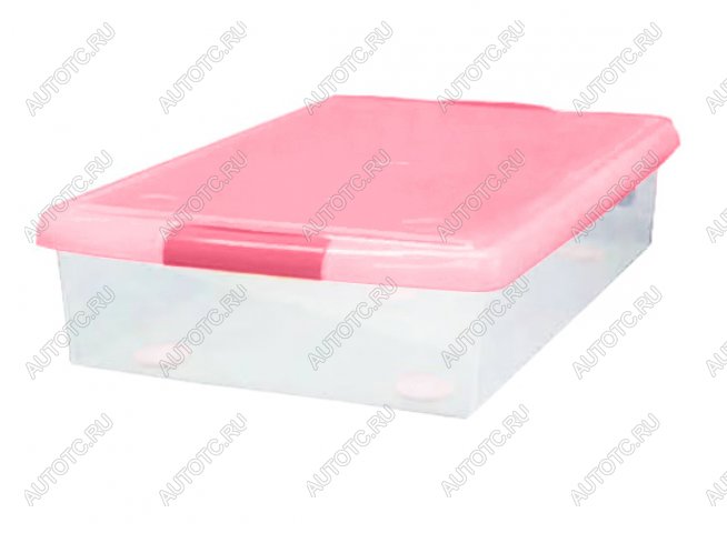 2 869 р. Короб для хранения IRIS THIN BOX 34л, прозрачный-розовый  ug-725p  с доставкой в г. Керчь