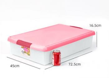 2 869 р. Короб для хранения IRIS THIN BOX 34л, прозрачный-розовый  ug-725p  с доставкой в г. Керчь. Увеличить фотографию 7