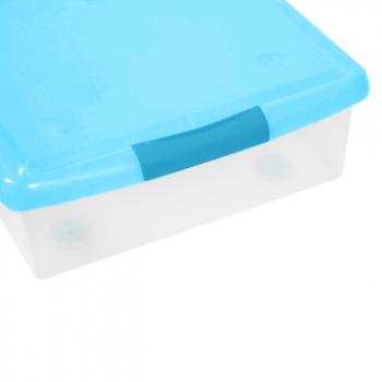 3 969 р. Короб для хранения IRIS THIN BOX 85л, прозрачный-голубой  ug-850b  с доставкой в г. Керчь. Увеличить фотографию 5